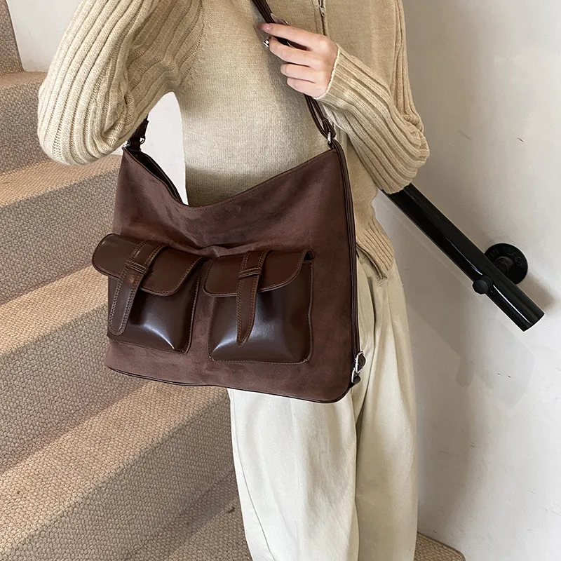 REDOO PU Backpack On The Shoulder Women's Thousand Bird Plaid Coffee/Matte Coffee/Matte Brown-9