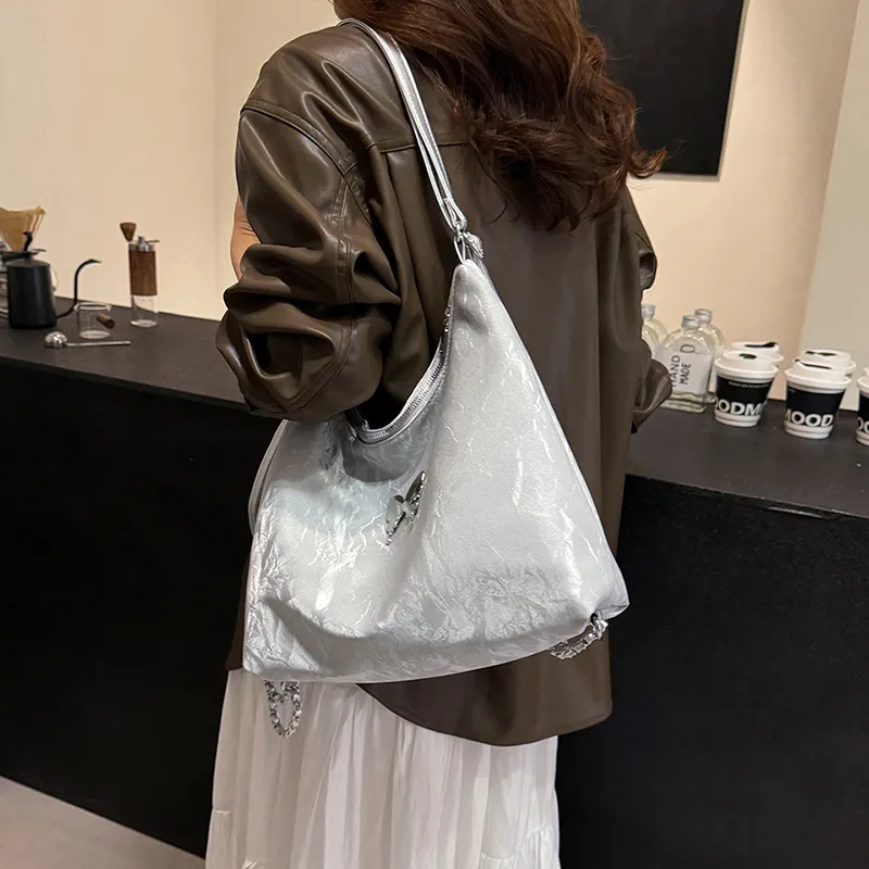 REDOO Mercerized Velour Backpack Crossbody Bag Shoulder Bag Women's Silver/Ecru/Pink/Green/Black-2