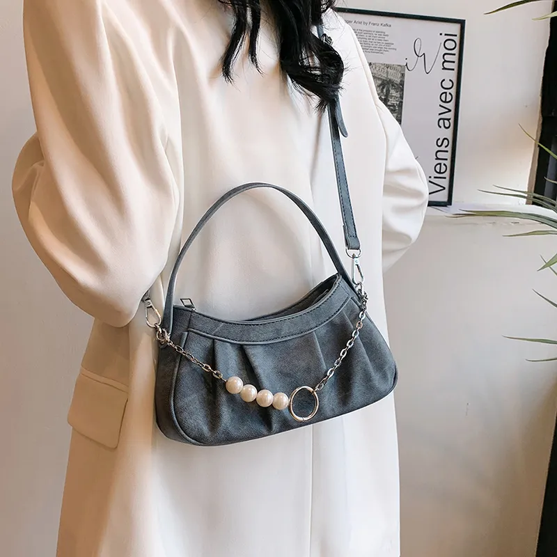REDOO PU Shoulder Bag Regular Women's Ecru/Gray/Blue/Pink-13