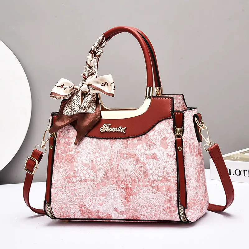 REDOO PU Handbag Regular Women's Black/Red/Gray/Pink/Earth Yellow-3