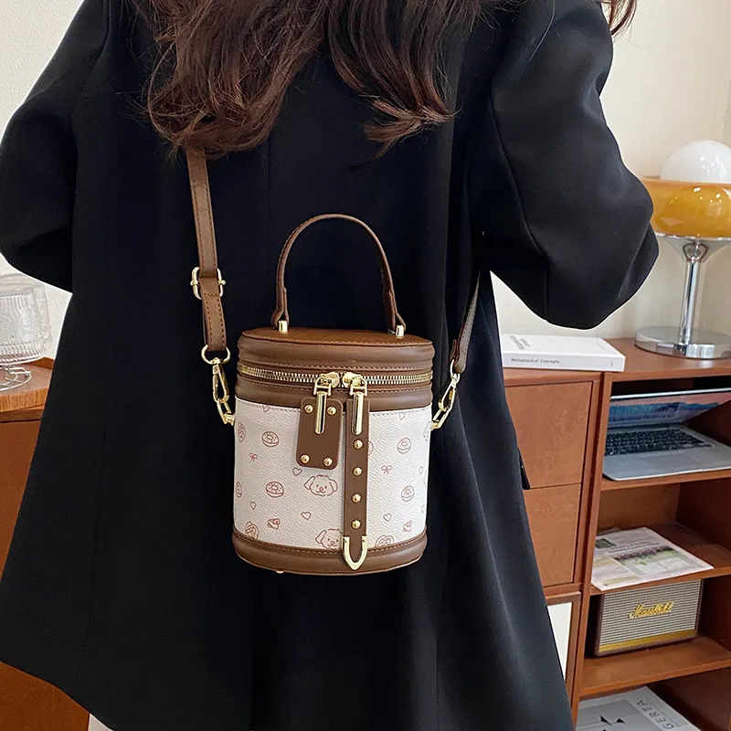 REDOO PU Handbag Women's White/Coffee-3