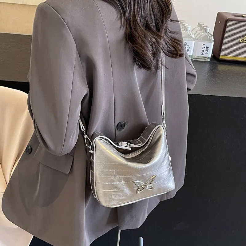 REDOO Pu Handbag Shoulder Bag Crossbody Bag Regular Silver/Ecru/Black-3