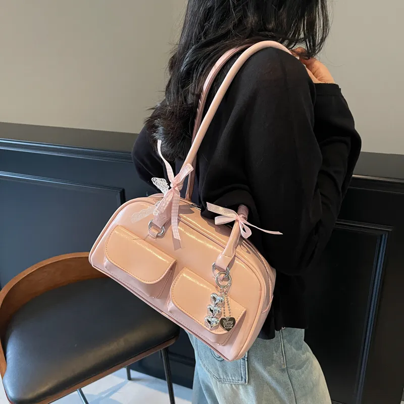 REDOO PU Shoulder Bag Women's Ecru/Pink/Blue/Burgundy/Black-3
