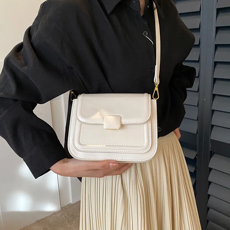 REDOO PU Crossbody Bag, Shoulder Bag Women's Elegant White/Milk Tea Apricot/Elegant Green/Versatile Black-1