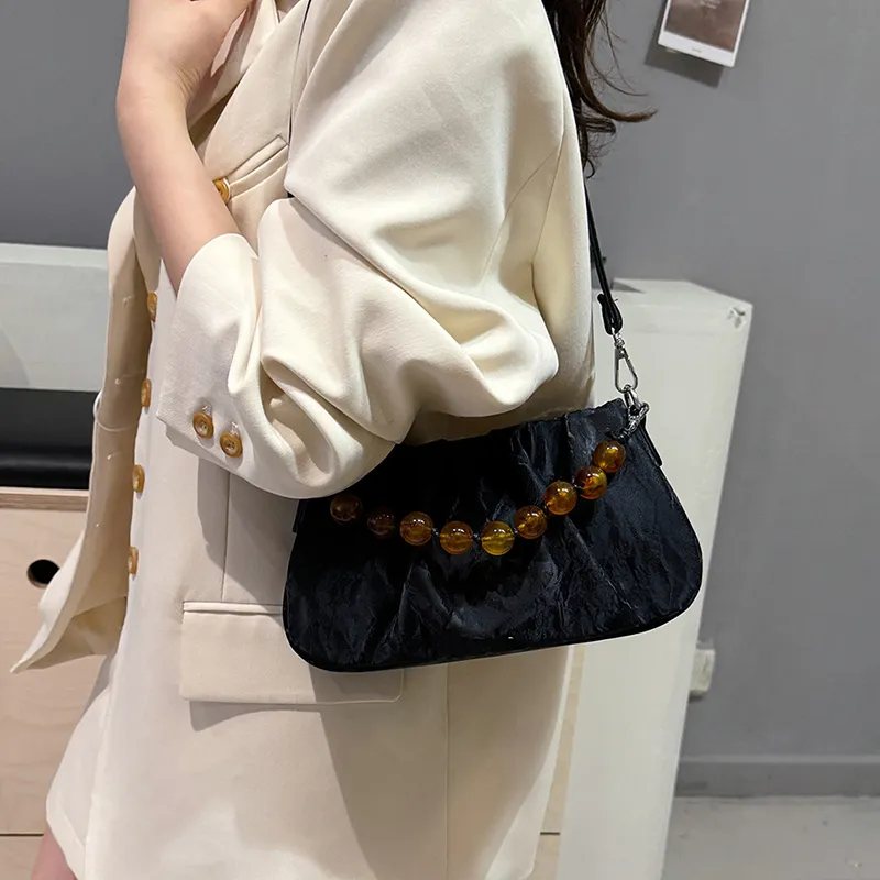 REDOO Mercerized Velour Shoulder Bag Regular Women's White/Silver/Black/Green/Pink-13