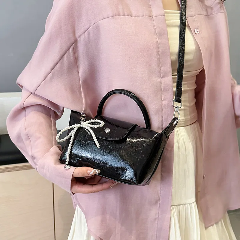 REDOO PU Shoulder Bag Regular Women's Silver/Black-7