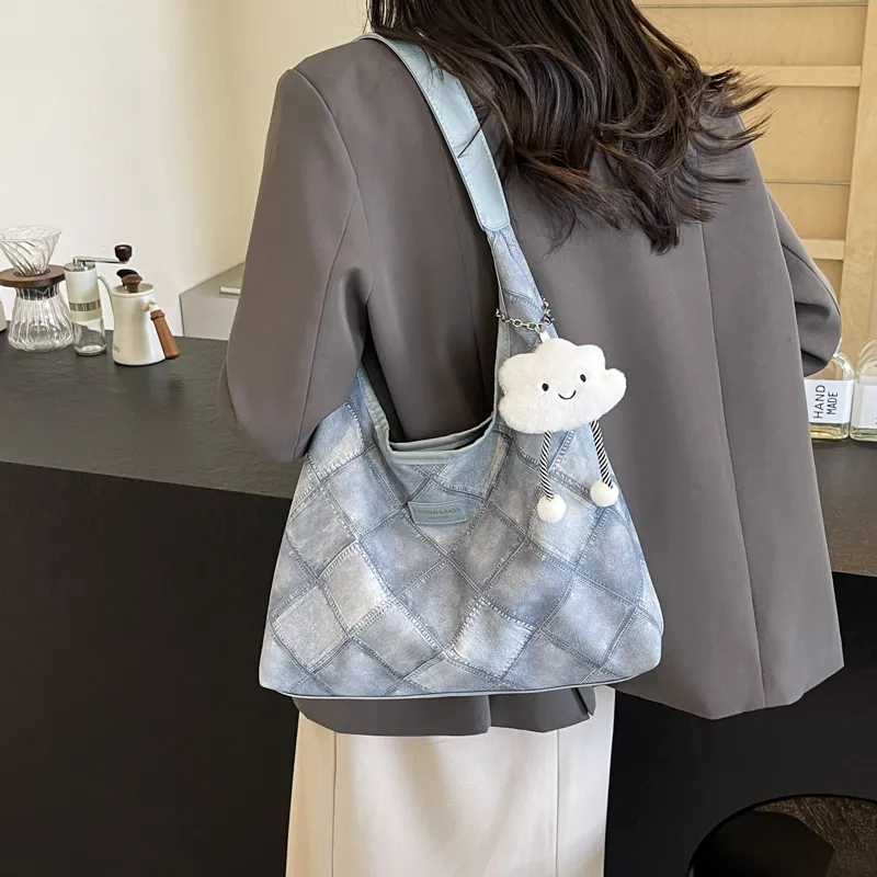 REDOO PU Shoulder Bag Regular Women's White/Blue/Pink/Dark Tea-9
