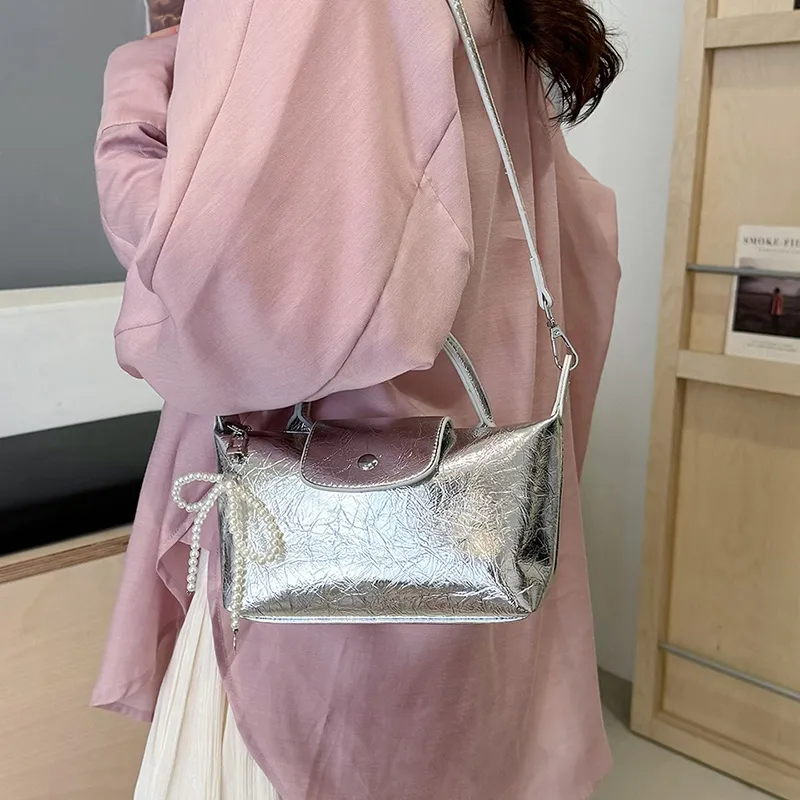 REDOO PU Shoulder Bag Regular Women's Silver/Black-1