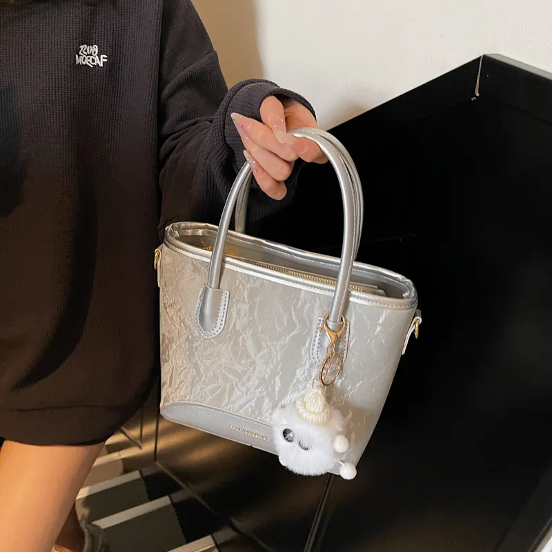 REDOO PU Handbag Women's Ecru/Pink/Silver/Black-5