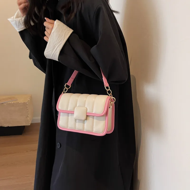 REDOO PU Portable Crossbody Bag, Shoulder Bag Regular Women's White & Pink/White & Black/Silver & Pink-2