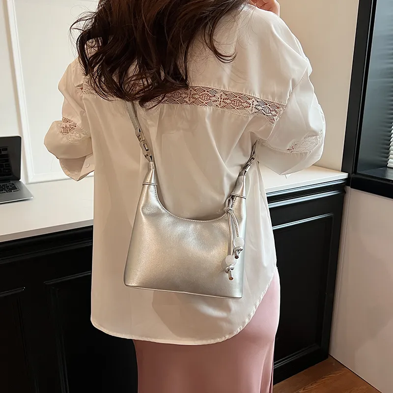 REDOO PU Shoulder Bag Women's Silver/Pearl Pink/Pearl White/Blue/Black-4
