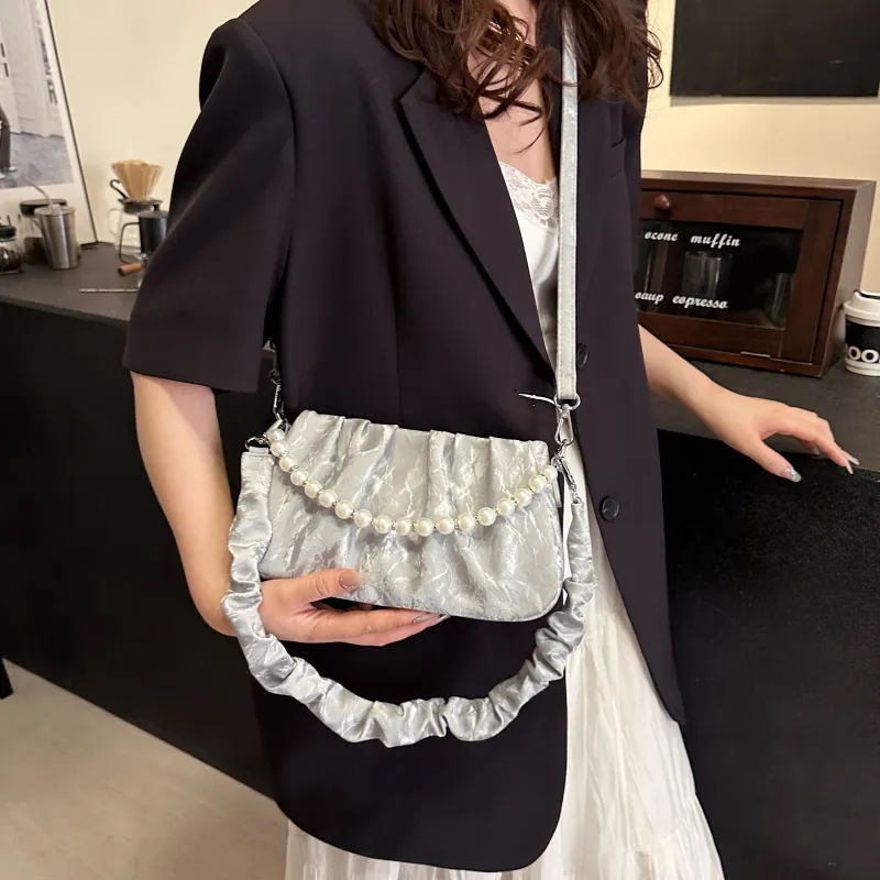 REDOO PU Shoulder Bag Women's White/Silver/Black/Pink/Green-6