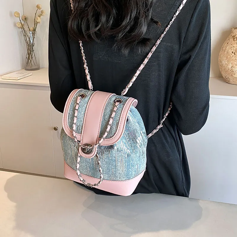 REDOO PU Backpack Women's Pearl White/Pink-7