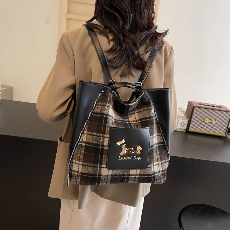 REDOO PU Backpack Shoulder Bag Women's Brown/Black/Coffee-6
