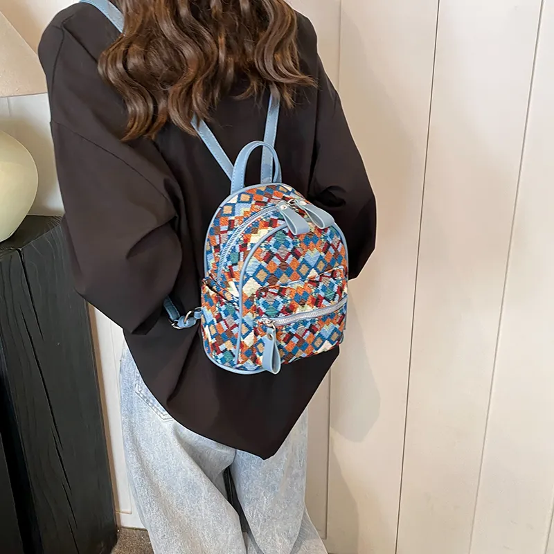 REDOO Pu Backpack Women's Diamond Pattern Blue, Diamond Pattern Beige Yellow, Butterfly Silver, Butterfly Pink-7