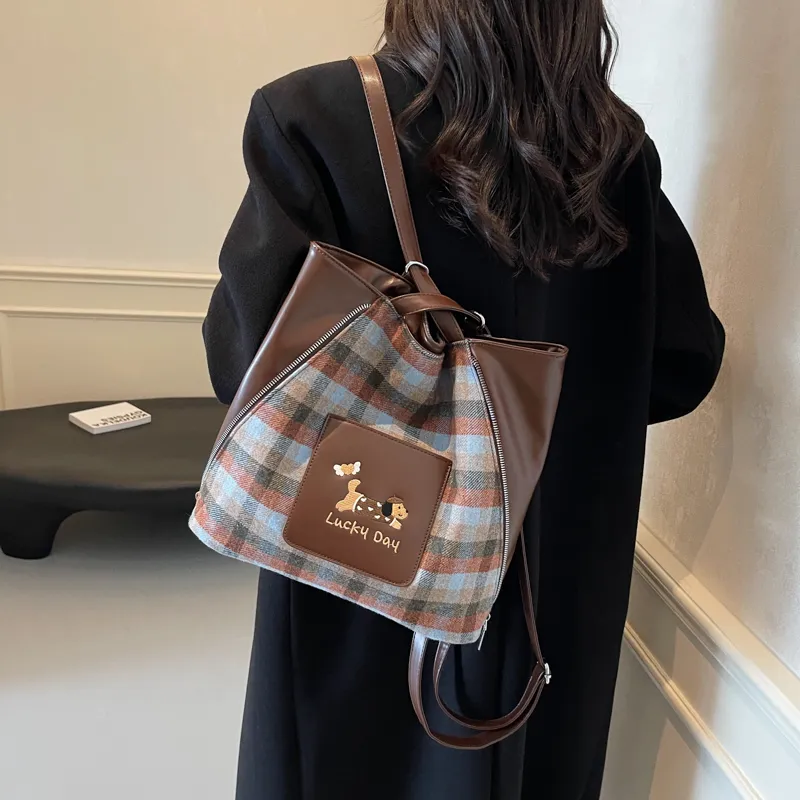 REDOO PU Backpack Shoulder Bag Women's Brown/Black/Coffee-9