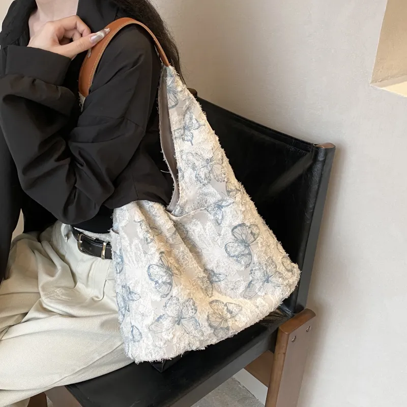 REDOO PU Shoulder Bag Regular Women's Butterfly White/Floral Red-2