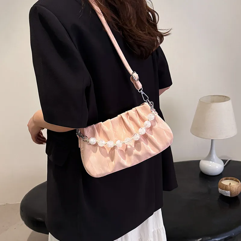 REDOO Mercerized Velour Shoulder Bag Regular Women's White/Silver/Black/Green/Pink-25