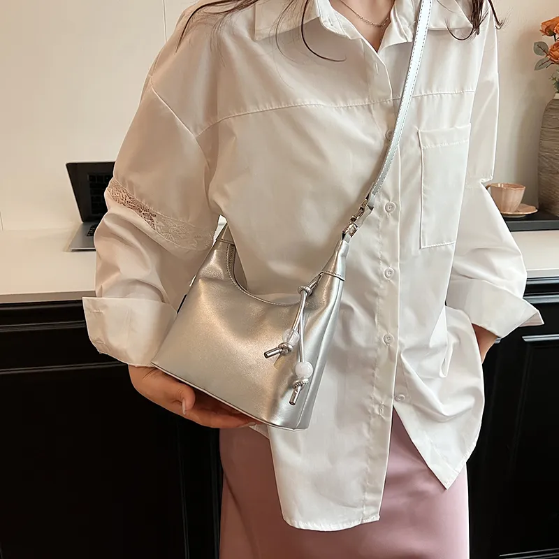 REDOO PU Shoulder Bag Women's Silver/Pearl Pink/Pearl White/Blue/Black-3