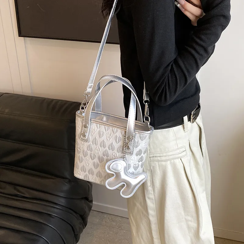 REDOO PU Shoulder Bag Women's Silver/Pink-3