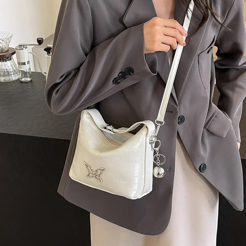 REDOO Pu Handbag Shoulder Bag Crossbody Bag Regular Silver/Ecru/Black-5