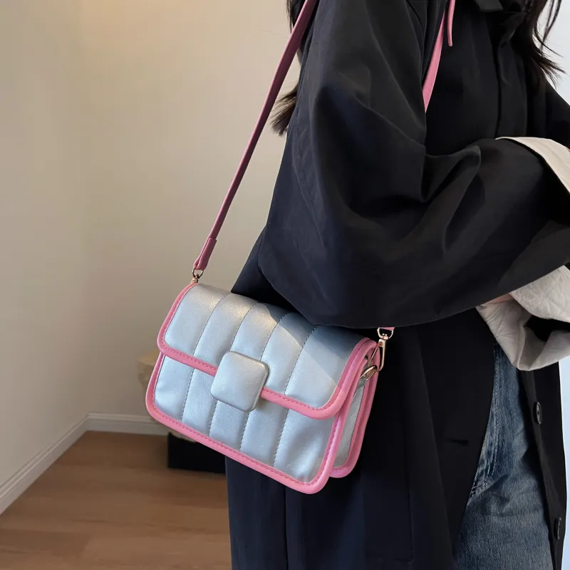 REDOO PU Portable Crossbody Bag, Shoulder Bag Regular Women's White & Pink/White & Black/Silver & Pink-11