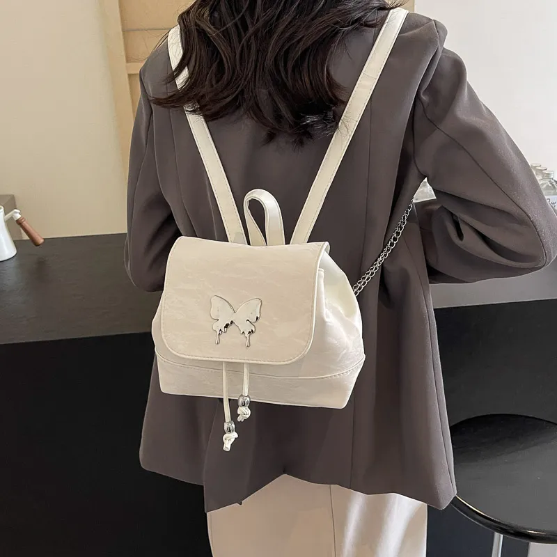 REDOO PU Backpack Regular Women's Silver/Ecru/Blue-6