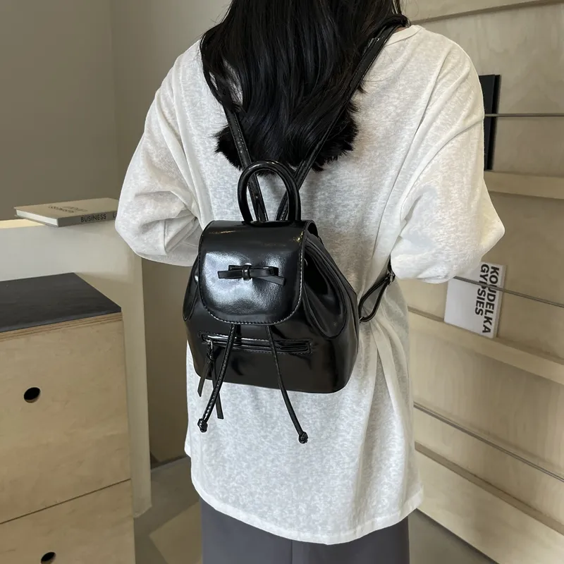 REDOO PU Backpack Women's White/Silver/Red/Black-11