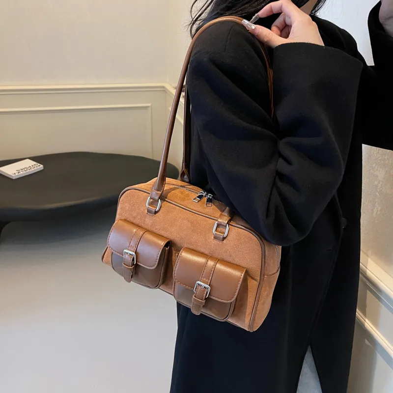 REDOO PU Shoulder Bag Women's Brown/Coffee/Black-2