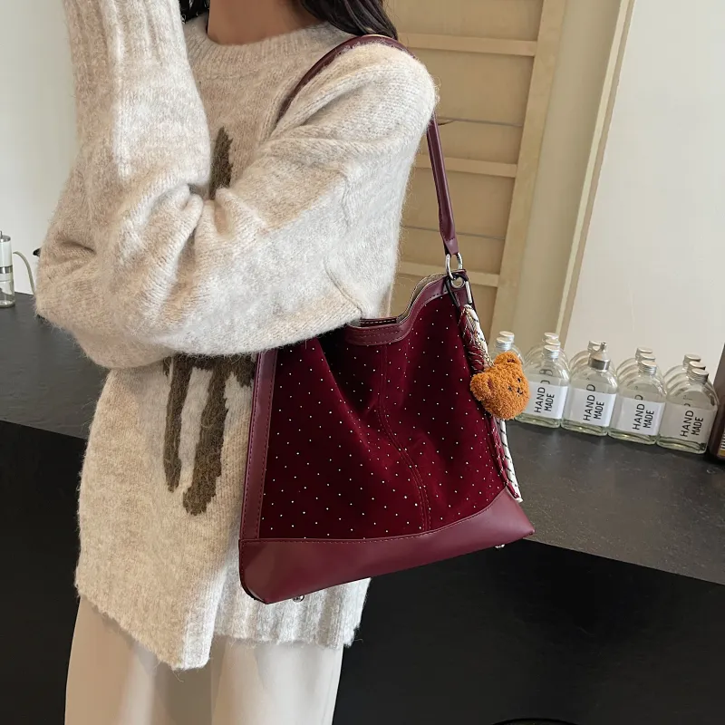 REDOO Suede Shoulder Bag Women's Multicolor-9