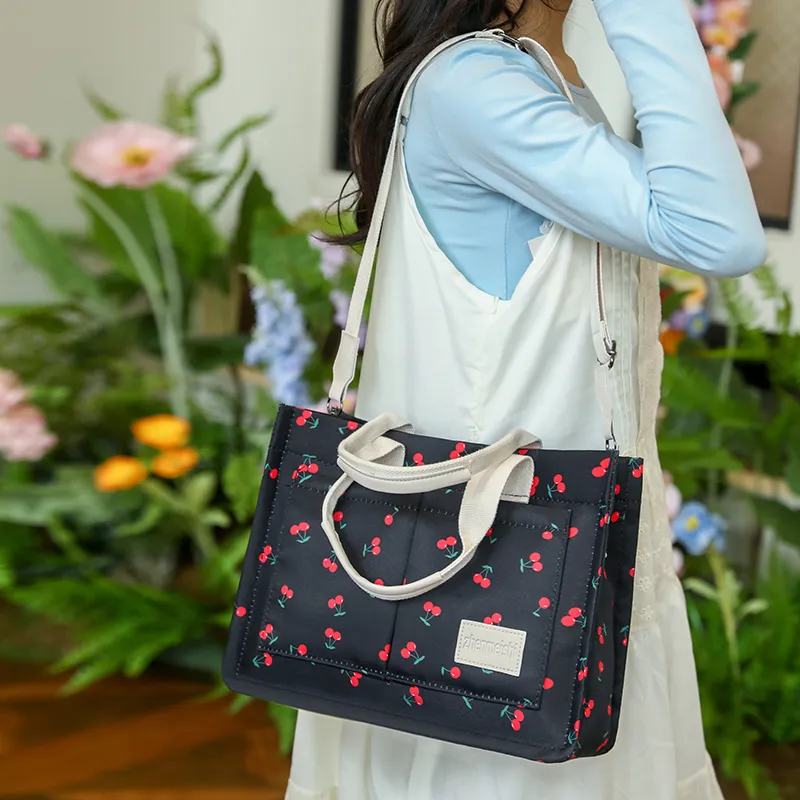 REDOO Nylon Fabric One Shoulder Handbags Regular Women's White/Pink/Black-11
