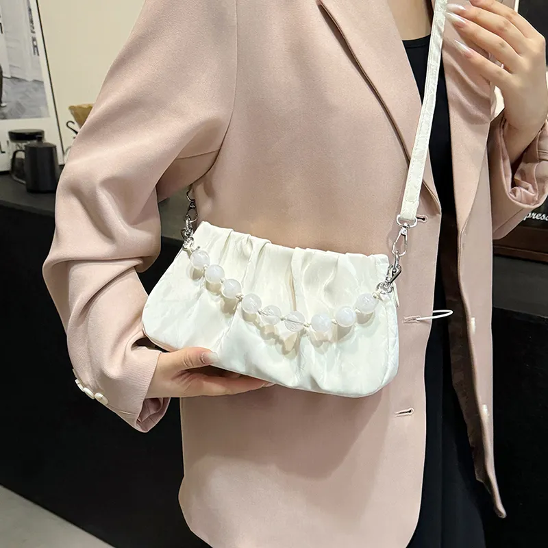 REDOO Mercerized Velour Shoulder Bag Regular Women's White/Silver/Black/Green/Pink-2