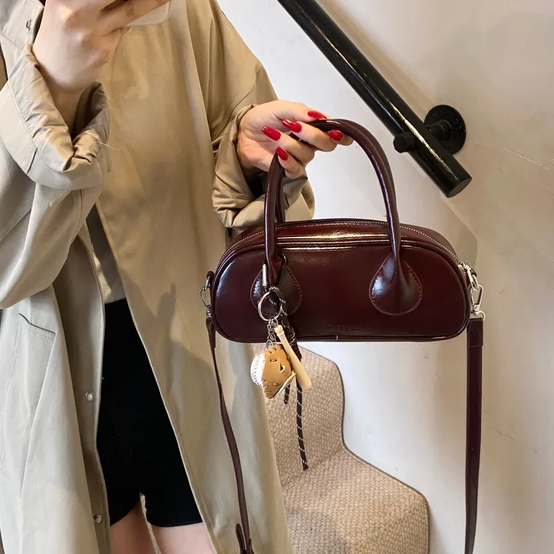 REDOO PU One Shoulder Handbags Women's White Black/Burgundy/Light Brown-14