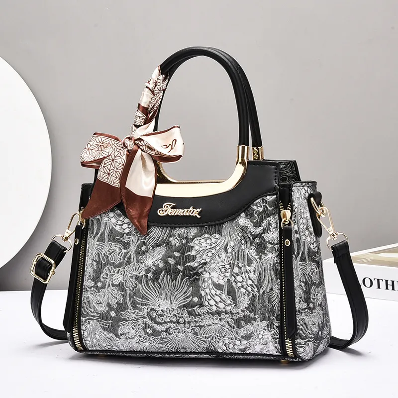 REDOO PU Handbag Regular Women's Black/Red/Gray/Pink/Earth Yellow-1