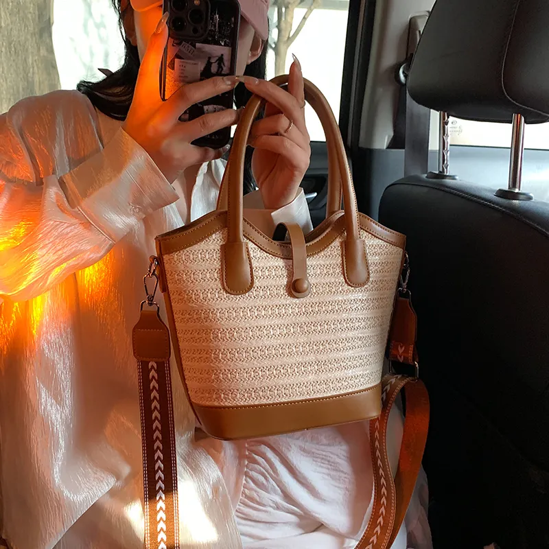 REDOO Woven Shoulder Bag, Crossbody Bag, Handbag Regular Women's White/Black/Khaki/Brown-16