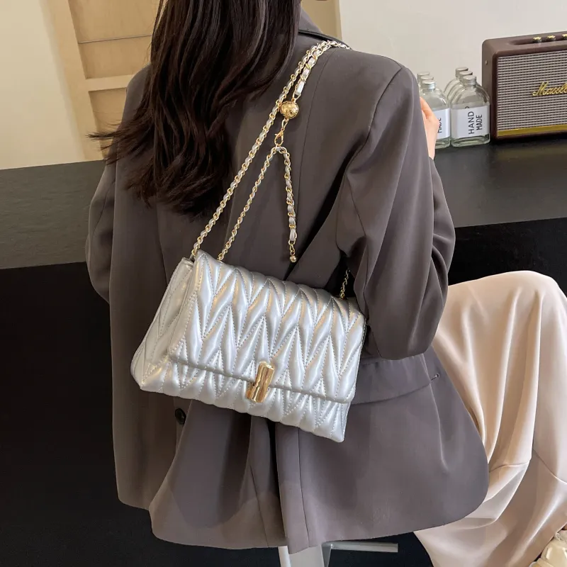 REDOO PU Portable Crossbody Bag, Shoulder Bag Women's White/Silver/Black/Pink-9