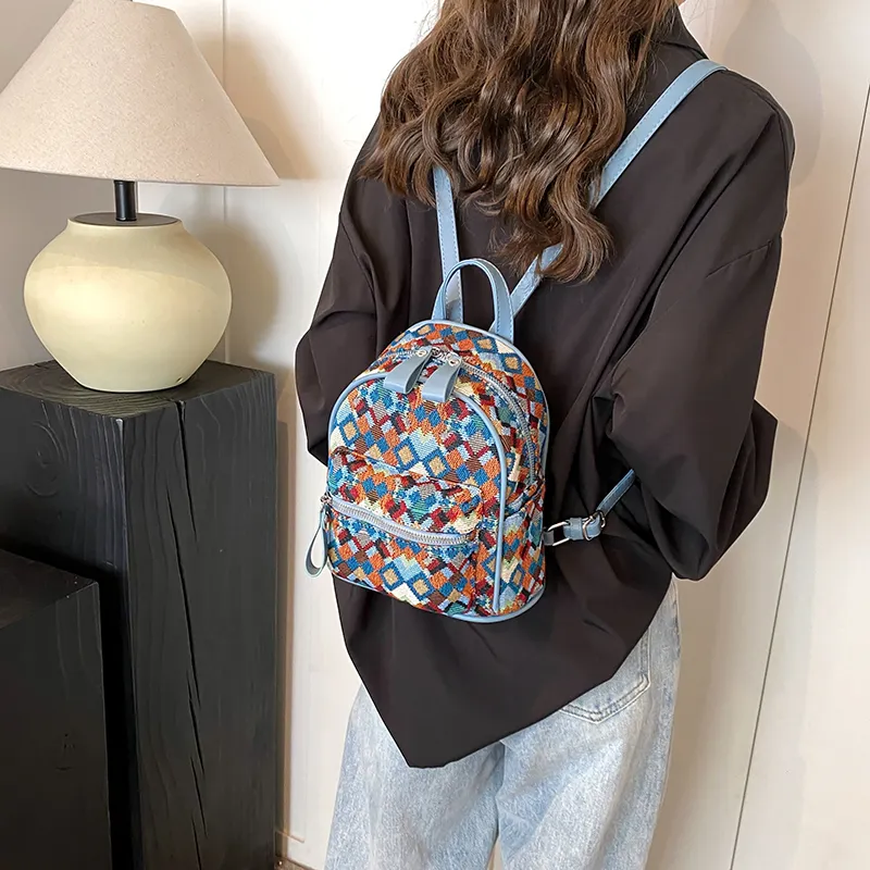 REDOO Pu Backpack Women's Diamond Pattern Blue, Diamond Pattern Beige Yellow, Butterfly Silver, Butterfly Pink-8