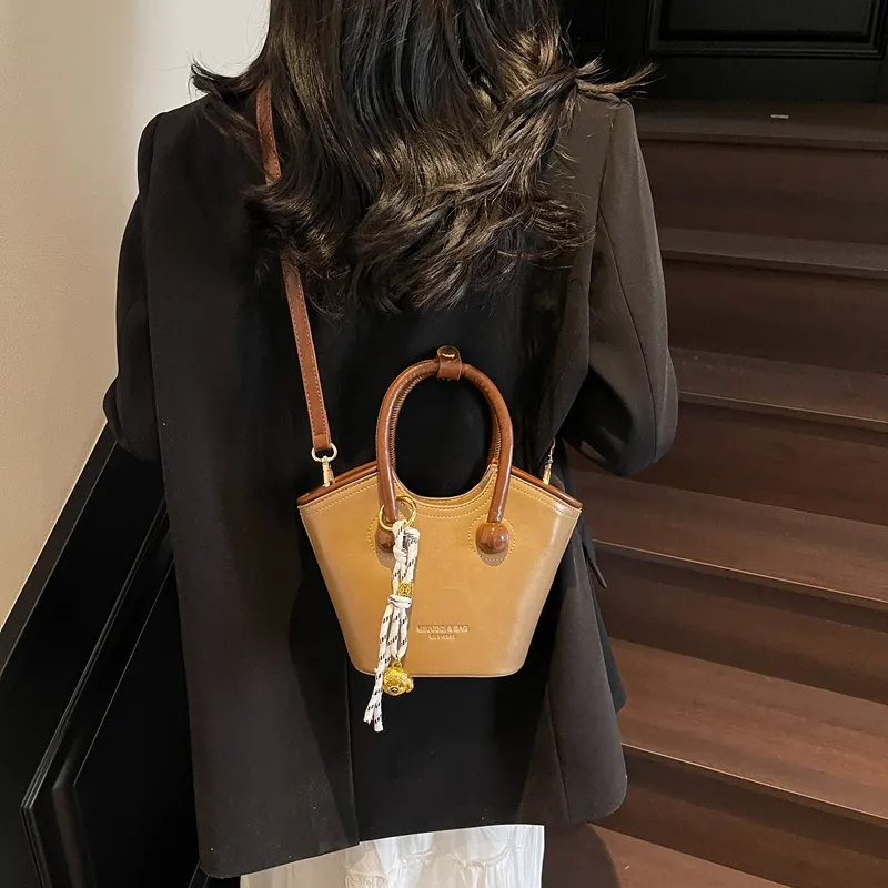 REDOO PU Handbag Regular Women's Black/White & Brown/White & Pink/Brown-10