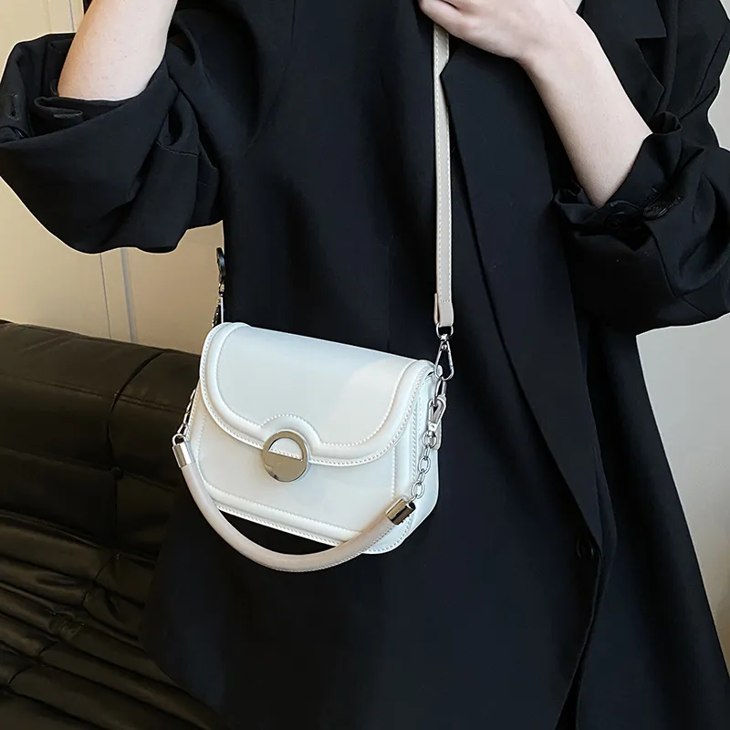 REDOO PU Shoulder Bag Women's Cream White/Rose Pink/Milk Tea Apricot/Versatile Black-1