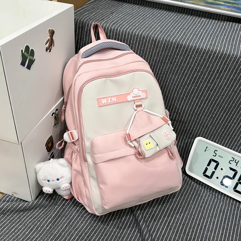 REDOO Nylon Backpack Women's Black/Red/Pink/Purple/Khaki/Orange-5