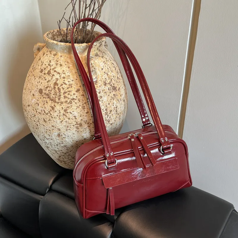 REDOO PU Shoulder Bag Women's White/Silver/Black/Brown/Red-9