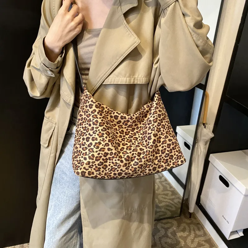 REDOO PU Shoulder Bag Regular Women's Leopard Print/Black/Coffee/Brown-4