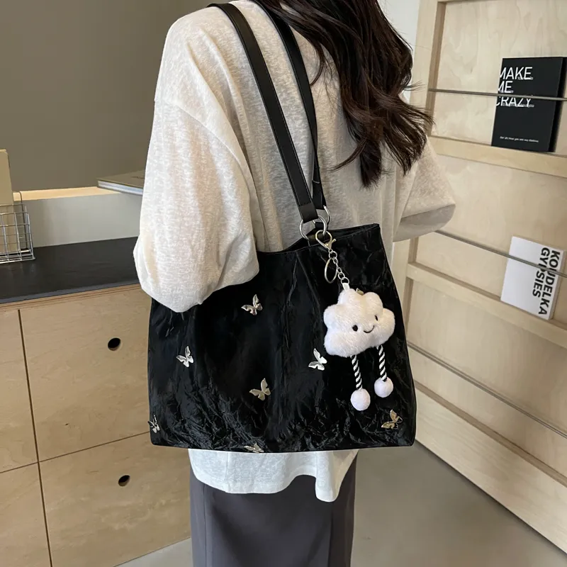 REDOO PU Tote Bag, Shopping Bag, Handbag, Shoulder Bag Women's Ecru/Silver/Blue/Black-16