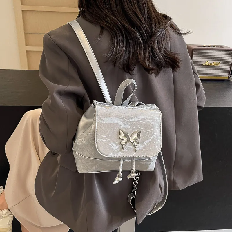 REDOO PU Backpack Regular Women's Silver/Ecru/Blue-2