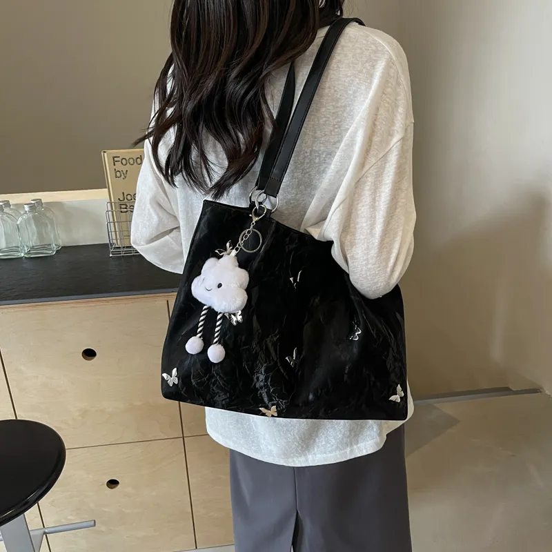 REDOO PU Tote Bag, Shopping Bag, Handbag, Shoulder Bag Women's Ecru/Silver/Blue/Black-19