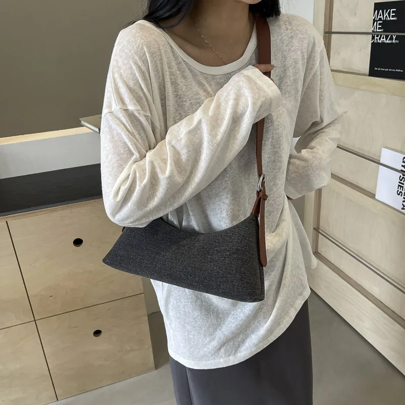 REDOO Denim Shoulder Bag Women's Light Blue/Dark Blue/Dark Tea-10