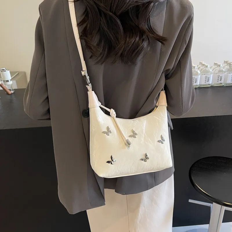 REDOO PU One Shoulder Handbag Women's Black/Ecru/Silver/Blue-2