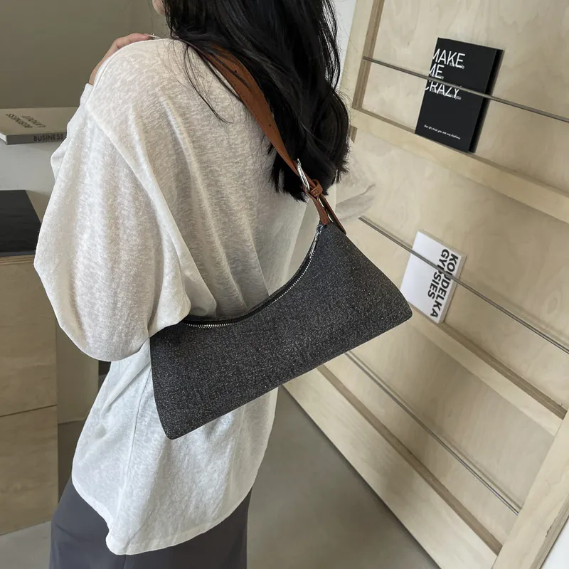 REDOO Denim Shoulder Bag Women's Light Blue/Dark Blue/Dark Tea-9