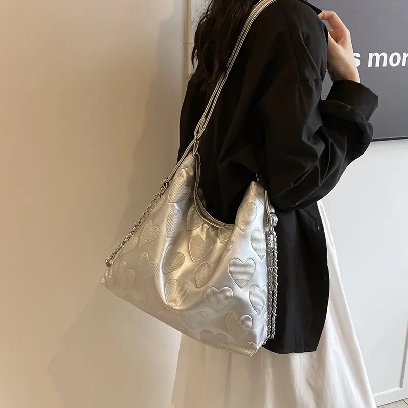 REDOO PU Shoulder Bag Regular Women's Pink/White/Silver/Black-5