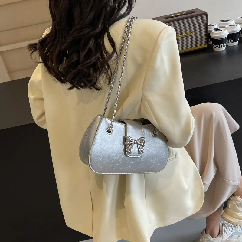REDOO PU Shoulder Bag Women's Ecru/Silver/Black/Pink-6
